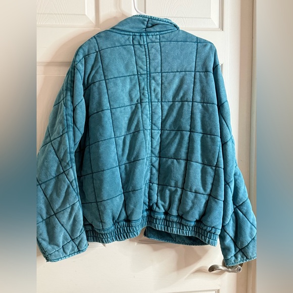 Free People teal Dolman Quilted Knit Jacket - Picture 3 of 5